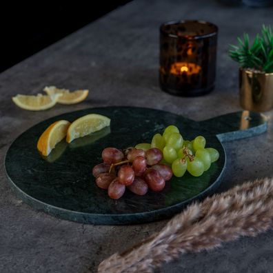 Bronx71 Tablett Marmor Lilou rund 40 cm grün