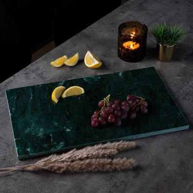 Bronx71 Tablett Marmor Fara rechteckig 30 x 50 cm grün