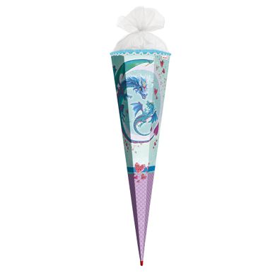 Roth Schultüte 85cm eckig Drachenliebe Glitter