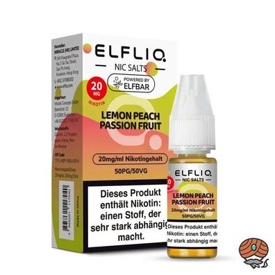 ELFLIQ by ELFBAR Lemon Peach Passion Fruit * 20mg/ml* Nikotinsalz, Liquid 10ml