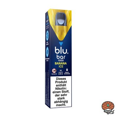 blu bar BANANA ICE E-Shisha, 18mg Nikotin, Einweg-E-Zigarette, max. 1000 Züge