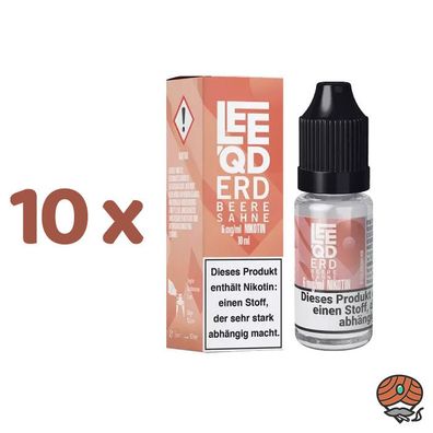 LEEQD Erdbeere Sahne 6mg/ml Nikotin, Liquid 10x 10ml