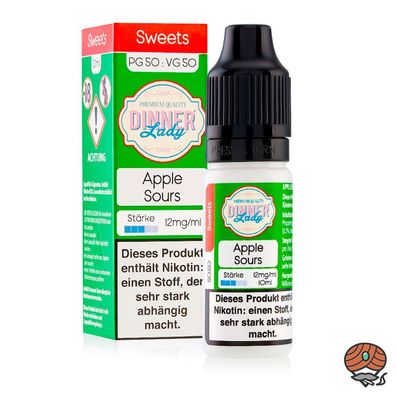 Dinner Lady Apple Sours 12mg/ml Nikotin, 50/50 Liquid 10ml