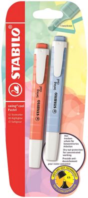 Stabilo swing cool Pastel 2er Blister Wolkenblau Korallrot