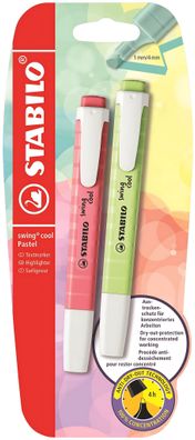 Stabilo swing cool Pastel 2er Bli Prise von Limette Kirschblütenrosa