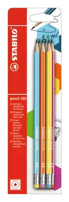Stabilo pencil 160 mit Radierer HB sortiert 6er Blister