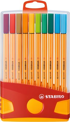 Stabilo point 88 20er ColorParade rot/orange mit Hängelasche