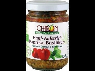 CHIRON 6x Hanfaufstrich Paprika-Basilikum 135g