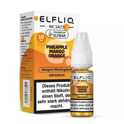 ELFLIQ by ELFBAR Pineapple Mango Orange * 10mg/ml* Nikotinsalz, Liquid 10ml