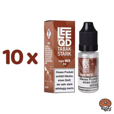 LEEQD Tabak Stark 6mg/ml Nikotin, Liquid 10x 10ml