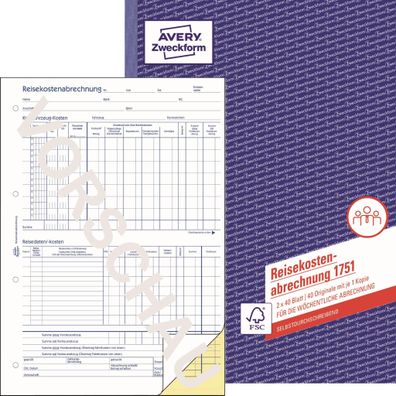Reisekostenabrechnung A4 2x40Blatt SD