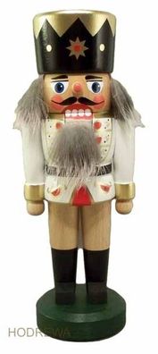 Nussknacker König weiß Höhe 21cm NEU Weihnachten Seiffen Nutcracker Nüsse Erzgebi