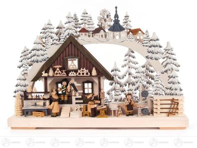 Schwibbogen Kunsthandwerk mit Raureif, elektrisch BxHxT 430 x 290 x 70mm NEU