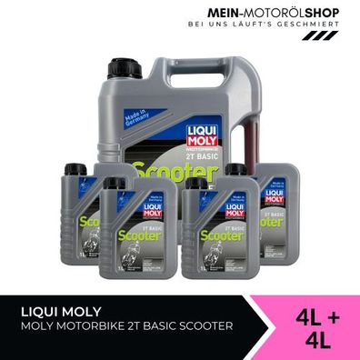 Liqui Moly Motorbike 2T Basic Scooter 4 + 4 Liter