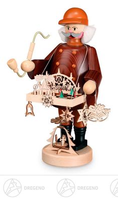 Räuchermann Schwibbogenhändler Höhe = 22cm NEU Erzgebirge Rauchfigur Rauchmann