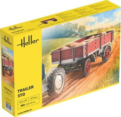 Heller Anhänger Trailer 3 tonnen in 1:24 1000814100 Glow2B 81410 Bausatz