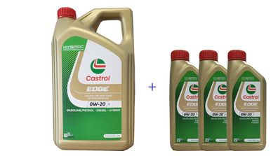 Castrol Edge 0W-20 V 5 Liter + 4x1 Liter für Volvo RB50-2AE Motoröl