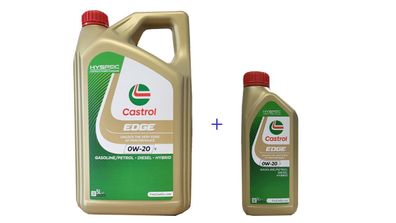 Castrol Edge 0W-20 V 5 Liter + 1x1 Liter für Volvo RB50-2AE Motoröl