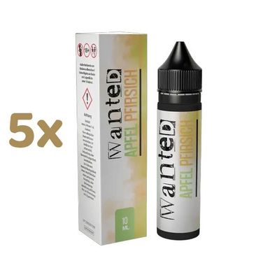 Wanted APFEL Pfirsich Longfill Aroma für E-Zigaretten 5x 10ml