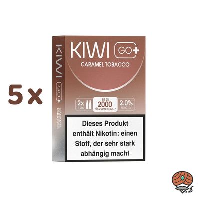 KIWI GO+ POD Caramel Tobacco 20mg/ml Nikotin 5x 2 Pods