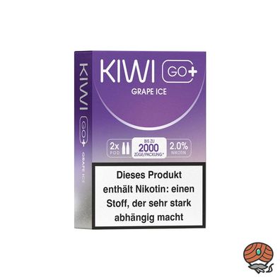 KIWI GO+ POD Grape Ice 20mg/ml Nikotin à 2 Pods
