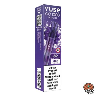 Vuse GO E-Shisha GRAPE ICE, 20mg Nikotin, max. 1000 Züge, Einweg-E-Zigarette