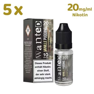 Wanted Overdosed Vanillepudding * 20mg/ml* Nikotinsalz, Liquid 5x 10ml