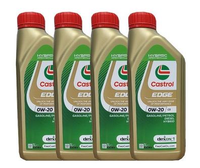 Castrol Edge 0W-20 C5 Dexos 1 Fiat 955535-Cr1 Jaguar 03.5006 4x1 Liter Motoröl