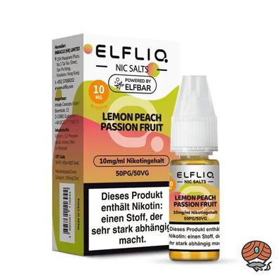 ELFLIQ by ELFBAR Lemon Peach Passion Fruit * 10mg/ml* Nikotinsalz, Liquid 10ml