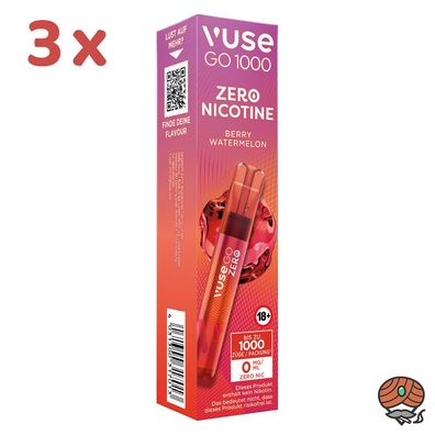 Vuse GO 1000 3x Einweg-E-Shisha BERRY Watermelon, * nikotinfrei* max. 1000 Züge