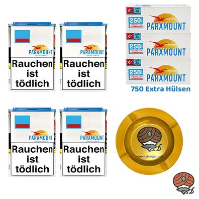 Paramount Blue Volumentabak Dose 4x 75g, Blue Extra Hülsen, Metallascher