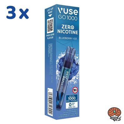 Vuse GO E-Shisha 3x Blueberry ICE * nikotinfrei* max. 1000 Züge, Einweg-E-Zig