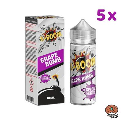 K-BOOM Grape Bomb Longfill Aroma für E-Zigaretten 5x 10ml