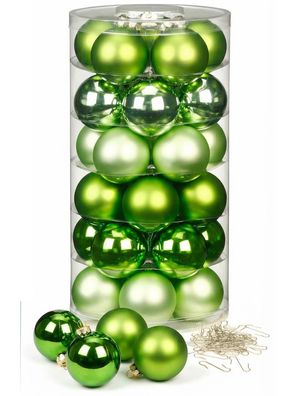 Weihnachtskugeln Sparkling Nature 30 Stk 6cm + Haken Inge-Glas