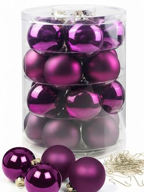 Weihnachtskugeln 20 Stk 6cm Purple Deluxe mit Haken