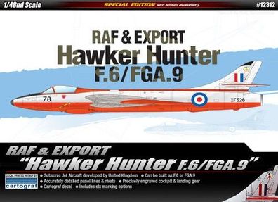 Academy 12312 RAF & Export Hawker Hunter F.6 in 1:48 Academy 492312 Bausatz