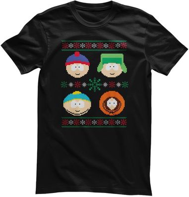 South Park T-Shirt 8-bit Christmas Pattern MTV-1-SP026