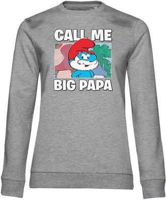 Die Schlümpfe Damen Pullover Smurfs-Call Me Big Papa Girly Sweatshirt RB-53-SMF006
