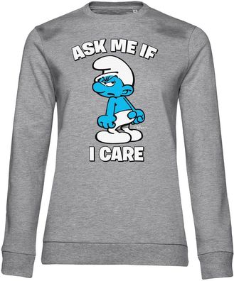 Die Schlümpfe Damen Pullover The Smurfs-Ask Me If I Care Girly Sweatshirt