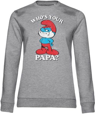 Die Schlümpfe Damen Pullover Who's Your Papa? Girly Sweatshirt RB-53-SMF003