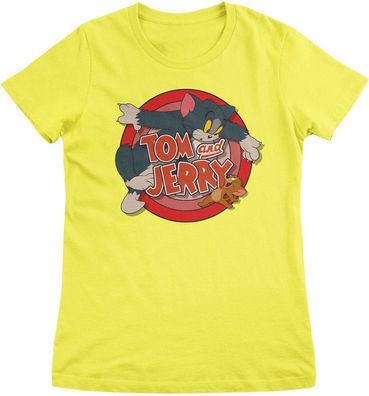 Tom &amp; Jerry Damen T-Shirt-Retro Logo Girly Tee WB-5-TJ009