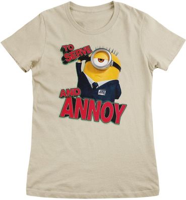 Minions Damen T-Shirt To Serve And Annoy Girly Tee UV-5-DMF007
