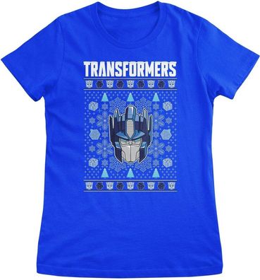 Transformers Damen T-Shirt Christmas Pattern Girly Tee HSB-5-TF1022