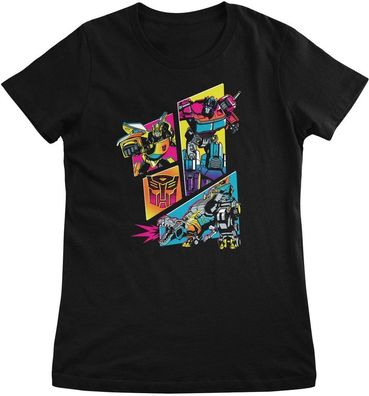 Transformers Damen T-Shirt Neon Retro Girly Tee HSB-5-TF1035