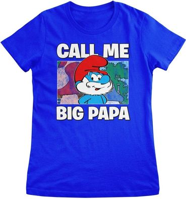 Die Schlümpfe Damen T-Shirt Smurfs-Call Me Big Papa Girly Tee RB-5-SMF006