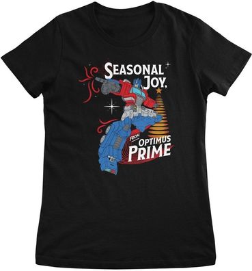 Transformers Damen T-Shirt Seasonal Joy From Optimus Prime Girly Tee HSB-5-TF1024