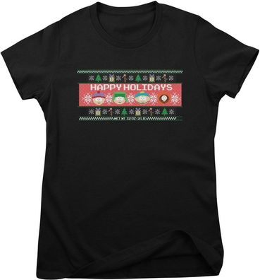 South Park Damen T-Shirt-Happy Holidays Girly Tee MTV-5-SP031