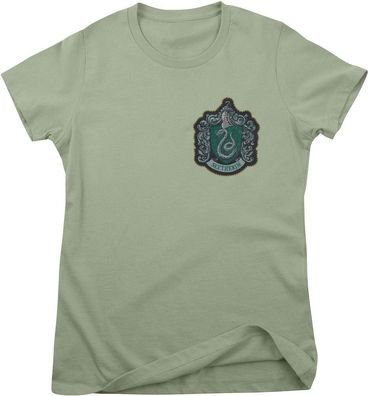 Harry Potter Damen T-Shirt Slytherin Chest Crest Girly Tee WB-5-HP019