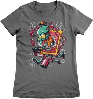 Spongebob Damen T-Shirt Squidward Art Crash Girly Tee NIC-5-SB017