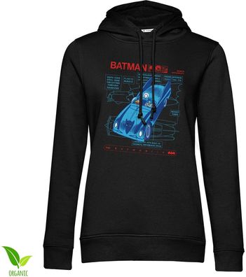 Batman Damen Hoodie Retro Batmobile Girly WB-57-BAT052
